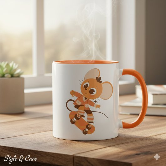Skateboarding Mouse Combo Mug - Bold & Playful