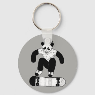 Skateboarding Panda Sleutelhanger