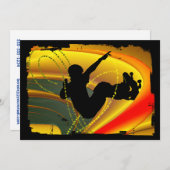 Skateboarding Silhouette in de Bowl Kaart (Voorkant / Achterkant)