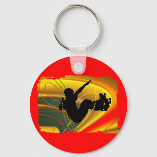 Skateboarding Silhouette in de Bowl Sleutelhanger