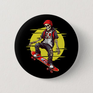 Skateboarding Skeleton Ronde Button 5,7 Cm