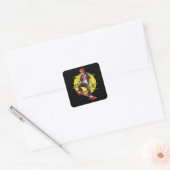 Skateboarding Skeleton Vierkante Sticker (Envelop)