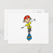Skateboarding Stick Figuur Briefkaart (Voorkant / Achterkant)