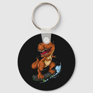 Skateboarding T-rex - Schattige Trex Dinosaur Skat Sleutelhanger