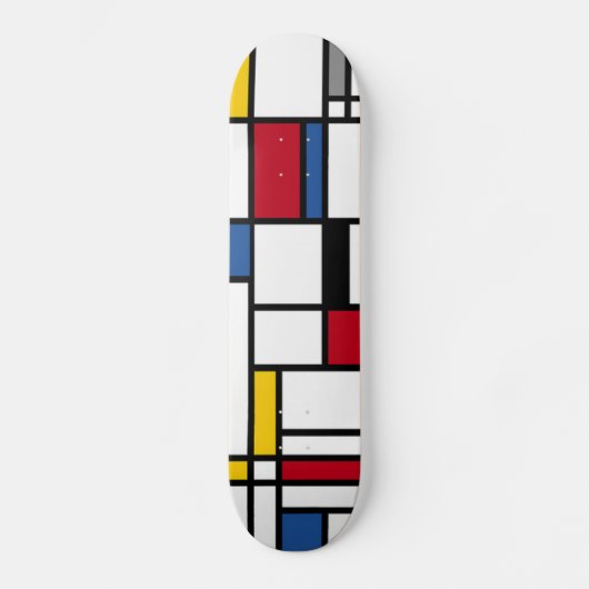 Skateboards art Piet Mondrian abstractie (Voorkant)