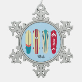 Skateboards Tin Sneeuwvlok Ornament