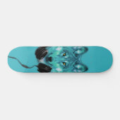 Skateboards+Wolf+Animal+Waterverf+green+blue+mode Skateboard (Horizontaal)