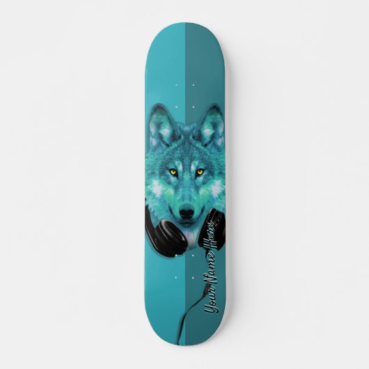Skateboards+Wolf+Custom name+sjabloon+personalized Skateboard (Voorkant)
