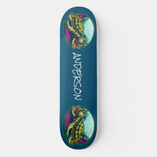 skateboardschildpad onder water skateboard