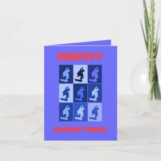 SKATEBOARING CARTES DE NOËL & CARTES POUR NOTES (Devant)