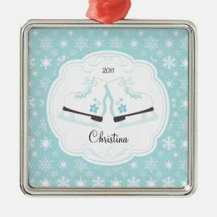 Skateeg-Schaatsen met kerstversiering Metalen Ornament
