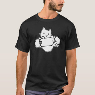 Skatende Kat Skateboarden op Skateboard Omtrek T-shirt
