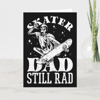 Skatende Papa Nog Steeds Rad Skelet Skate Vaderdag Kaart