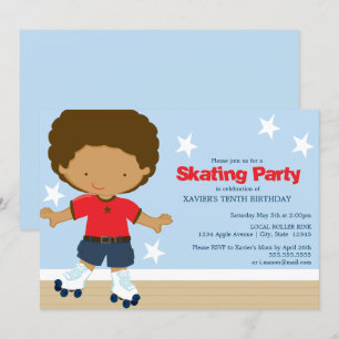 SkateParty Afrikaanse Amerikaanse jongen Kaart