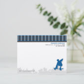 Skater Boy Gepersonaliseerd Flat Note-kaarten (bla Kaart (Staand voorkant)