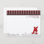 Skater Boy Gepersonaliseerd Flat Note-kaarten (roo Notitiekaartje (Voorkant / Achterkant)