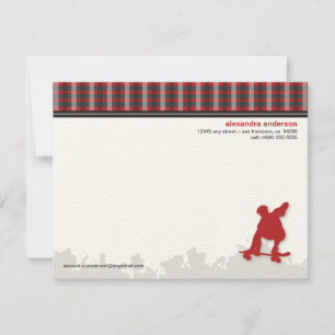 Skater Boy Gepersonaliseerd Flat Note-kaarten (roo Notitiekaartje