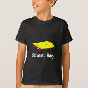 Skater boy slogan met cool geel skateboard t-shirt
