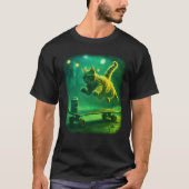 Skater Cat Retro Graphic T-Shirt Funny Skateboard (Devant)
