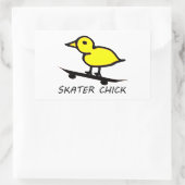 Skater Chick Rechthoekige Sticker (Tas)
