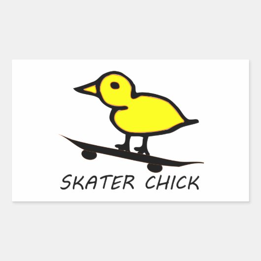 Skater Chick Rechthoekige Sticker (Voorkant)