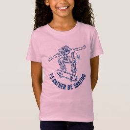 Skater Doing Mid-Air, in plaats van schaatsen T-shirt