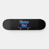 Skater Girl Blue Pink Graffiti Glow Skateboard     (Horz)