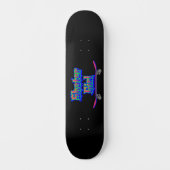 Skater Girl Blue Pink Graffiti Glow Skateboard     (Recto)