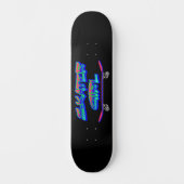 Skater Girl Blue Pink Graffiti Glow Skateboard     (Recto)