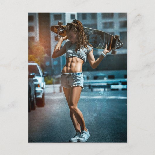 Skater Girl Briefkaart (Voorkant)