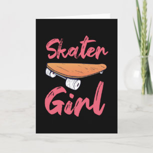 Skater Girl Cute Skateboarding Gift Kaart
