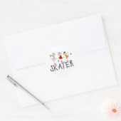 Skater Girl Ronde Sticker (Envelop)