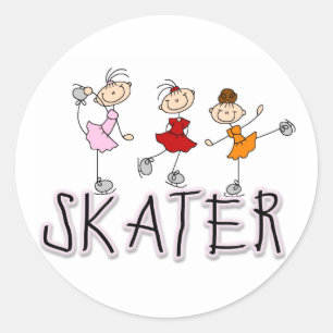 Skater Girl Ronde Sticker