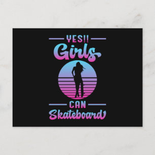 Skater Girl Sk8 Girls Skateboard Skating Gift Idee Briefkaart