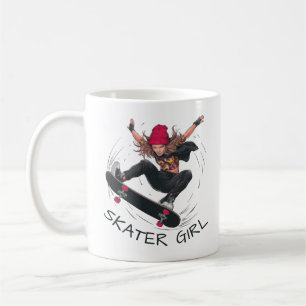 Skater Girl Skateboarding Koffiemok