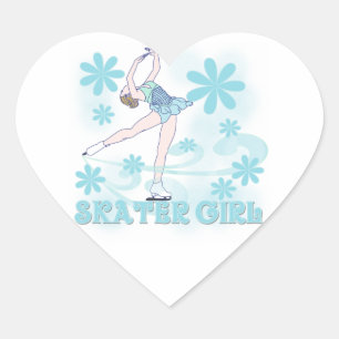 Skater Girl Tshirts en Gifts Hart Sticker