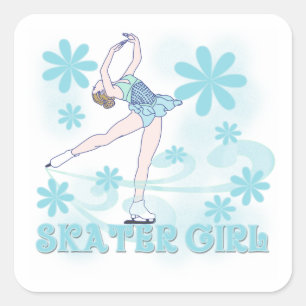 Skater Girl Tshirts en Gifts Vierkante Sticker