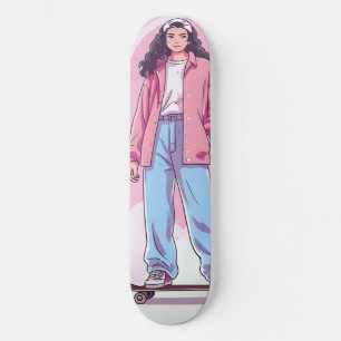 Skater Girl Vibes – Pastelkleurige esthetische col Skateboard