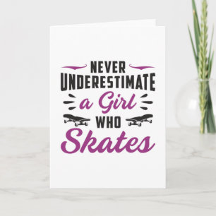 Skater Meisje Meisjes Schaatsen Skateboard Grappig Kaart