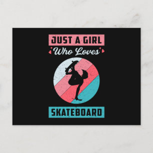 Skater Meisje Meisjes SK8 Skateboard Retro Gift Id Briefkaart