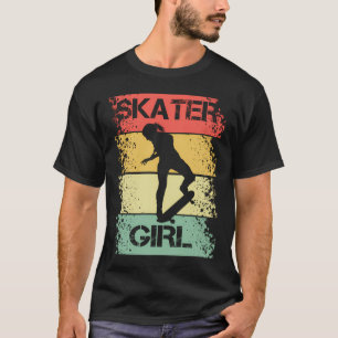 Skater meisje retro skateboarder cadeau t-shirt