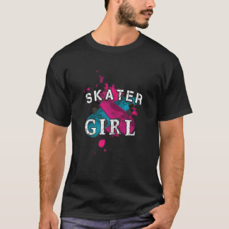 Skater Meisje Street Skating Board Boarding Skateb T-shirt