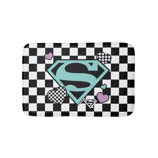 Skater Meisje Supergirl Harten S-Shield Badmat (Voorkant)