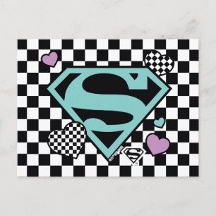 Skater Meisje Supergirl Harten S-Shield Briefkaart