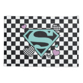 Skater Meisje Supergirl Harten S-Shield Kussensloop (Achterkant)