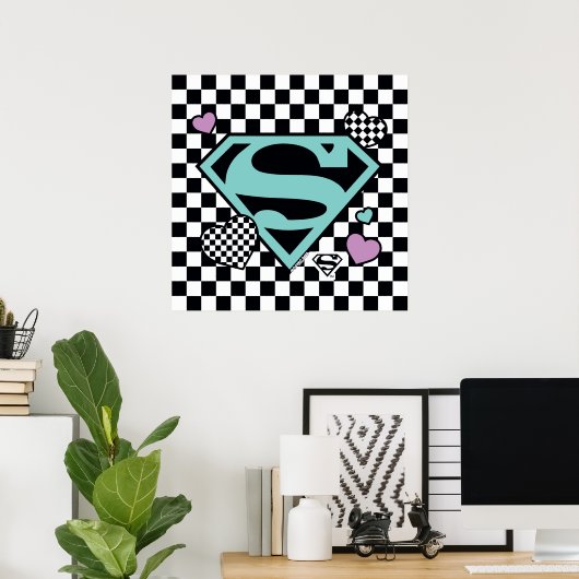 Skater Meisje Supergirl Harten S-Shield Poster (Thuiskantoor)