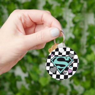Skater Meisje Supergirl Harten S-Shield Sleutelhanger