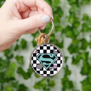 Skater Meisje Supergirl Harten S-Shield Sleutelhanger