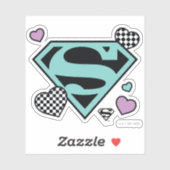 Skater Meisje Supergirl Harten S-Shield Sticker (Vel)