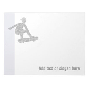 Skater op Skateboard Logo en Slogan Notitieblok